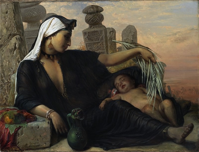 Йерихау-Бауман, Элизабет (1819-1881) - Египетская крестьянка с ребенком. Копенгаген (SMK) Датская национальная галерея