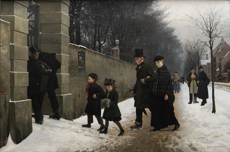 Frants Henningsen (1850-1908) - A Funeral. Kobenhavn (SMK) National Gallery of Denmark