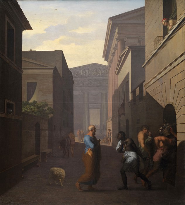 Nicolai Abraham Abildgaard (1743-1809) - Simo and his former slave Sosia. Kobenhavn (SMK) National Gallery of Denmark