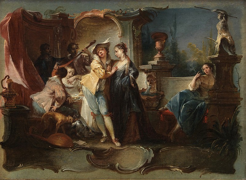 Johann Wolfgang Baumgartner (1702-1761) - The Prodigal Son Living with Harlots. Kobenhavn (SMK) National Gallery of Denmark