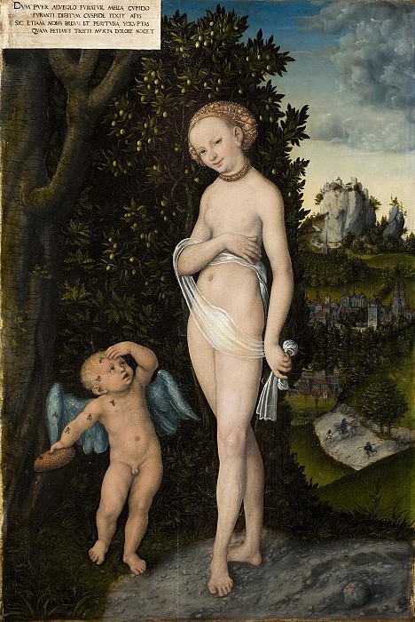 Lucas Cranach den Ældre (C. 1472-1553) - Venus with Cupid Stealing Honey. Kobenhavn (SMK) National Gallery of Denmark