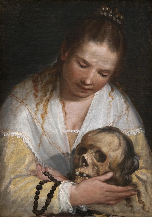 Casolani, Alessandro (1552/53-1607) - A Young Woman Contemplating a Skull. Kobenhavn (SMK) National Gallery of Denmark