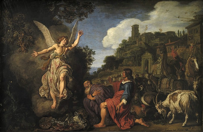 Pieter Lastman (1583-1633) - The Angel Raphael Takes Leave of Old Tobit and his Son Tobias. Kobenhavn (SMK) National Gallery of Denmark