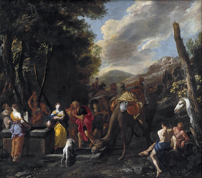 Domenico Gargiulo (1609/10-75) - Rebecca and Eliezer at the Well. Kobenhavn (SMK) National Gallery of Denmark