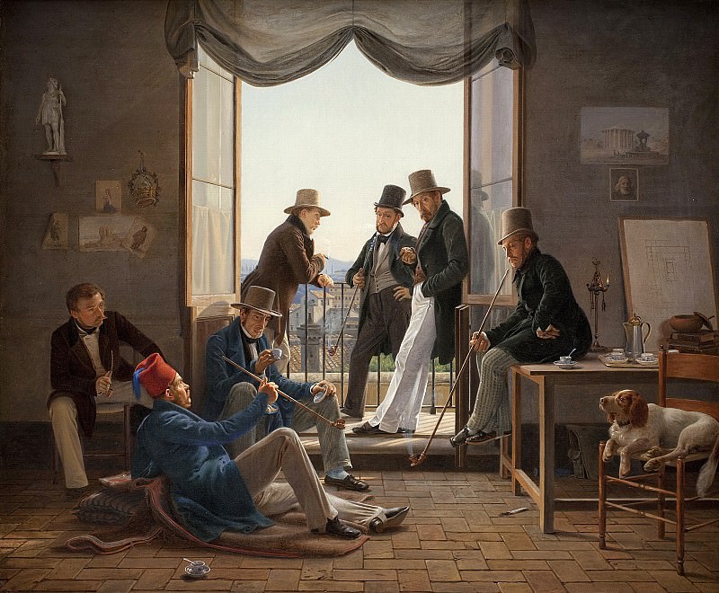 Constantin Hansen (1804-80) - A Group of Danish Artists in Rome. Kobenhavn (SMK) National Gallery of Denmark