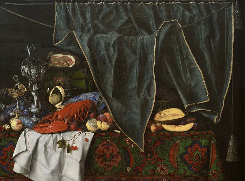 Гейсбрехтс, Корнелис Норбертус (1630 - 1675) - Тромплёй с роскошным завтраком. Копенгаген (SMK) Датская национальная галерея