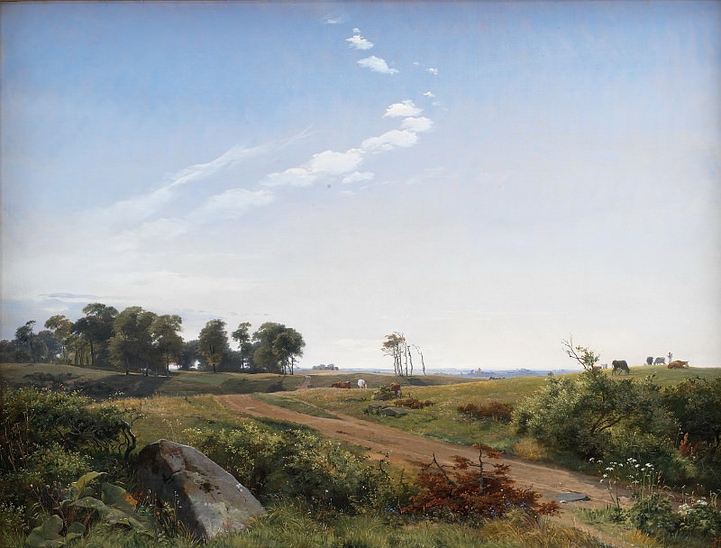 Johan Thomas Lundbye (1818-48) - Zealand Landscape. Open Country in North Zealand. Kobenhavn (SMK) National Gallery of Denmark