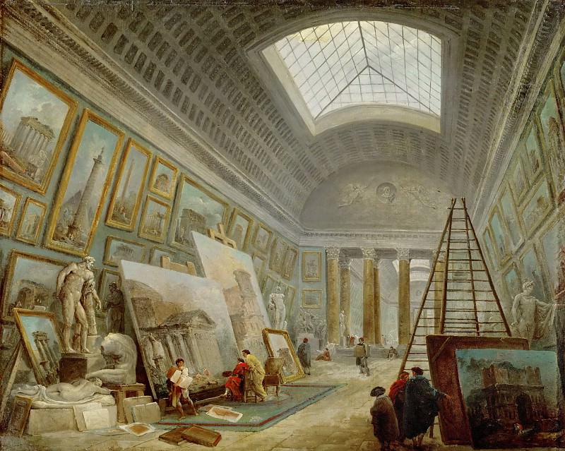 Робер, Юбер (Париж 1733-1808) -- Проект новой Большой Галереи Лувра. часть 1 Лувр