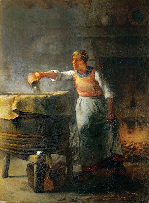 Millet, Jean-Francois -- La lessiveuse-the washerwoman. Canvas, 44 x 33 cm R.F. 1438. Part 1 Louvre