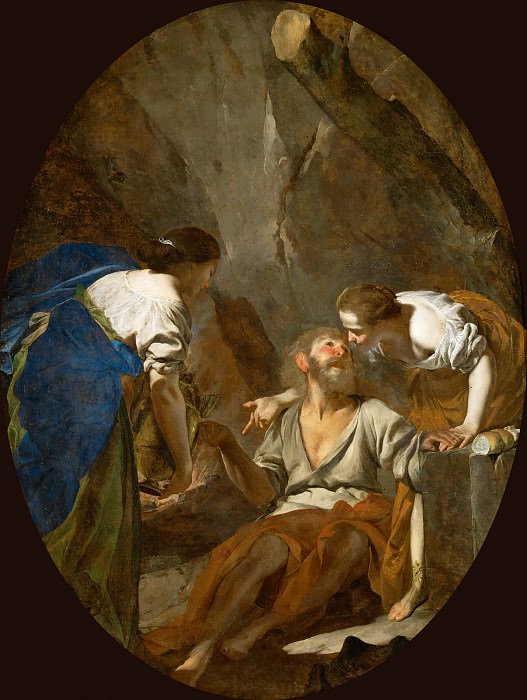 Каваллино, Бернардо (Неаполь 1616-1656) -- Лот с дочерьми. часть 1 Лувр