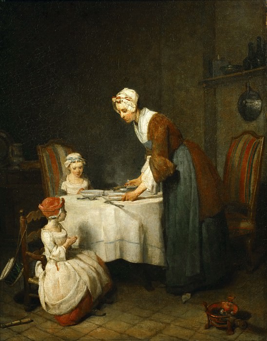 Шарден, Жан-Батист-Симеон (Париж 1699-1779) -- Молитва перед обедом. часть 1 Лувр