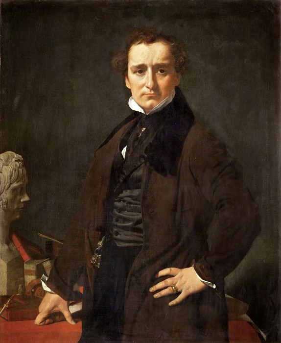 Энгр, Жан-Огюст-Доминик (1780 Монтобан - 1867 Париж) -- Портрет скульптора Лоренцо Бартолини. часть 1 Лувр