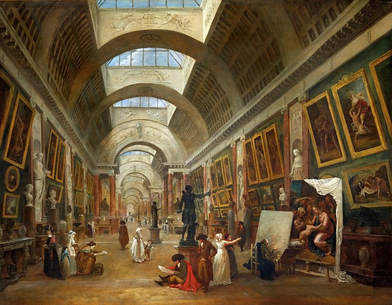 Робер, Юбер (Париж 1733-1808) -- Проект новой Большой Галереи Лувра. часть 1 Лувр