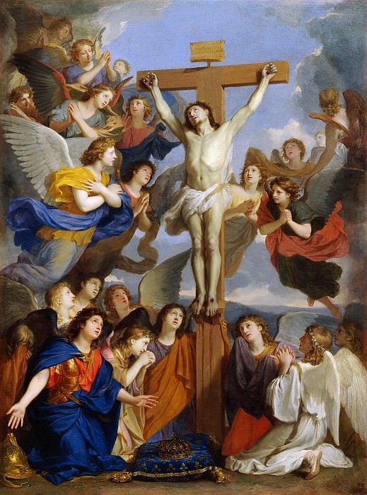Лебрен, Шарль (Париж 1619-1690) -- Распятие с ангелами. часть 1 Лувр