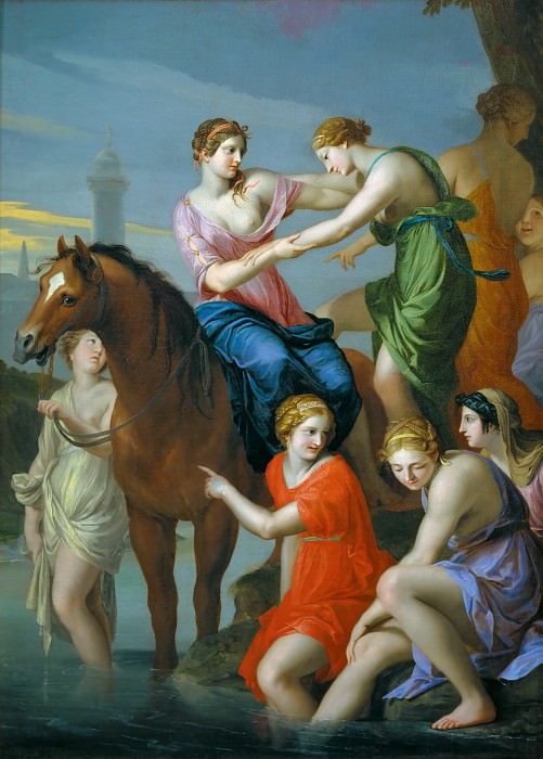 Jacques Stella -- Clelia crossing the Tiber. Part 1 Louvre