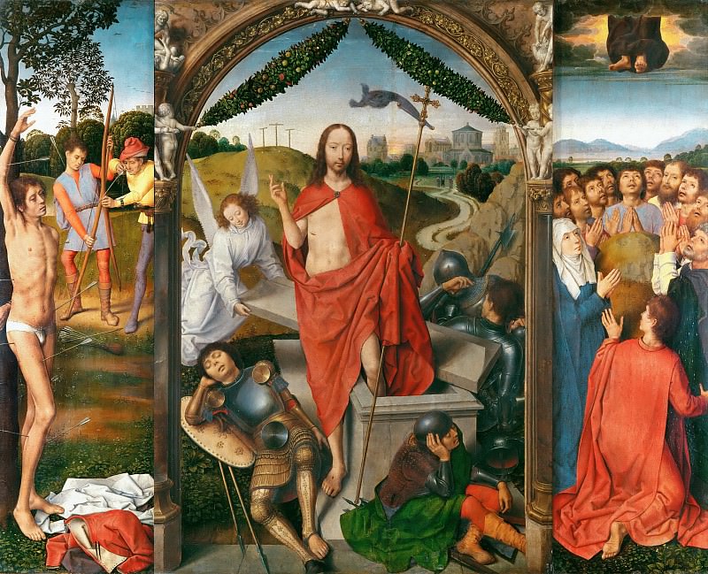 Мемлинг, Ханс (ок1435 Зелигенштадт - 1494 Брюгге) -- Триптих Воскресения Господня. часть 1 Лувр