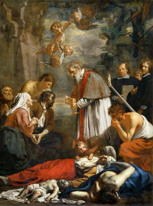 Ост, Якоб ван II (Брюгге 1639-1713) -- Святой Макарий Гентский, причащающий во время чумы. часть 1 Лувр