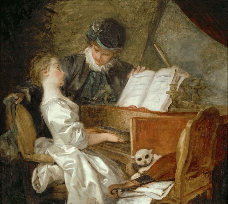 Фрагонар, Жан-Оноре (1732 Грасс - 1806 Париж) -- Урок музыки. часть 1 Лувр
